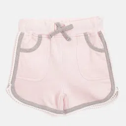 Rute Girls Pink Pure Cotton Solid Slim Fit Regular Shorts with Bauble Detail-image-122