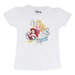 Disney by Wear Your Mind White Princess Printed Cotton Regular Top-picture-7