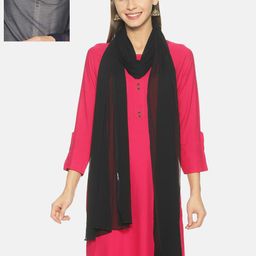 TWIN BIRDS Women Pack Of 2 Black & Navy Blue Solid Dupatta-picture-18