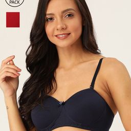 Lady Lyka Pack Of 2 Solid Non-Wired Lightly Padded T-shirt Bras SWEET18-image-55
