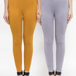 TAG 7 Women Pack Of 2 Solid Ankle-Length Leggings-image-60