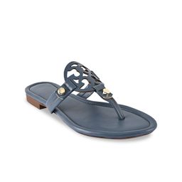 BuckleUp Women Blue Solid T-Strap Flats-image-10
