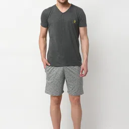 VIMAL JONNEY Men Grey & Black Solid Night Suit V_ANT_D11_P1MLG_02-image-8