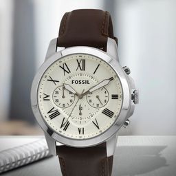 Fossil Men Cream-Coloured Dial Watch FS4735-30