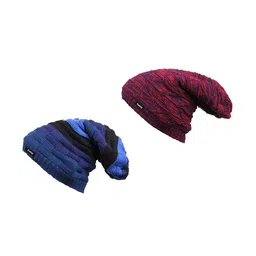 Knotyy Men Pack of 2 Solid Woolen Beanies-23