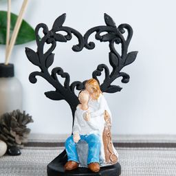 CraftVatika Black & White Romantic Valentine Love Couple Statue Showpiece-image-21