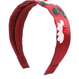 Anekaant Women Maroon Faux Silk Floral Embellished Hairband-31