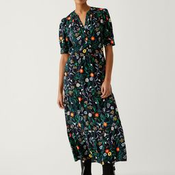 Marks & Spencer Black & Red Floral A-Line Dress-image-15