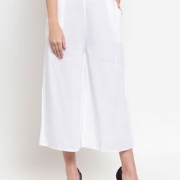 Clora Creation Women White Regular Fit Solid Culottes-picture-33