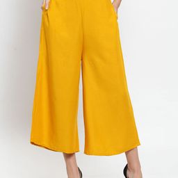 Clora Creation Women Mustard Regular Fit Solid Culottes-picture-36
