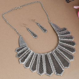 Silvermerc Designs Oxidised Silver-Plated Jewellery Set-43