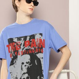 Kook N Keech Printed Drop-Shoulder Sleeves  OversizedT-shirt-image-39