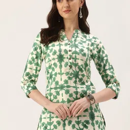 AMUKTI Mandarin Collar Ethnic Printed Linen Tunic-picture-13