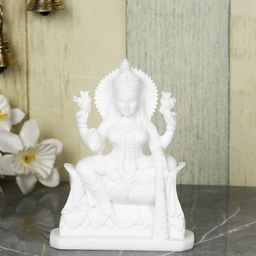 CraftVatika White Goddess Lakshmi Idol Murti Statue Showpiece-image-14