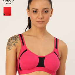 Lady Lyka Pack Of 2 Pink & Red Solid Non-Wired Non Padded Beginners Bra YOUNGSTER-01-3