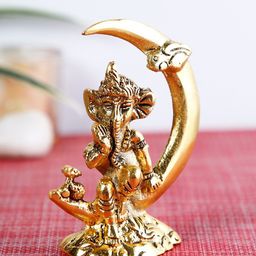 CraftVatika Gold-Toned Ganesh Idol Showpiece-image-46