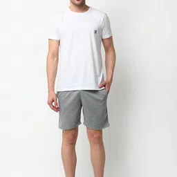 VIMAL JONNEY Men White & Grey Solid Night suit-image-30