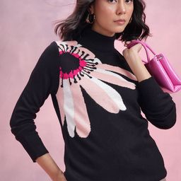 DressBerry Floral Turtle Neck Pullover-image-48