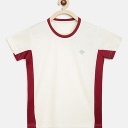 CHIMPRALA Girls Red Solid Round Neck T-shirt-image-43