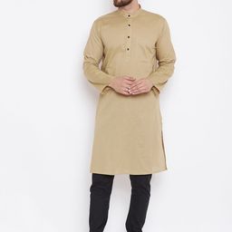 even Men Beige Solid Straight Kurta-image-120