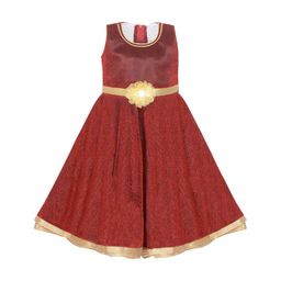 Wish Karo Girls Maroon Fit and Flare Dress-image-29