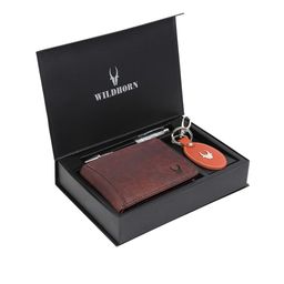 WildHorn Men Brown & Orange RFID Protected Genuine Leather Accessory Gift Set-image-79