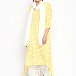 RANGMANCH BY PANTALOONS Women White Solid Pure Cotton Dupatta-picture-30
