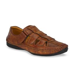 Prolific Men Tan Brown Fisherman Sandals-image-80