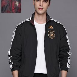 ADIDAS Men Black & Maroon DFB WC Gremany Anthem Football Germany Reversible Jacket-picture-26