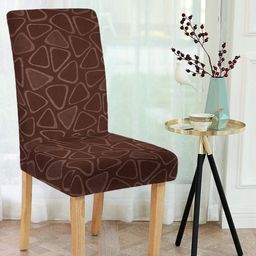 Cortina Set of 4 Brown Printed Chair Seat Covers-image-90