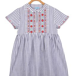 Miyo Girls Blue Striped Fit and Flare Dress-image-53