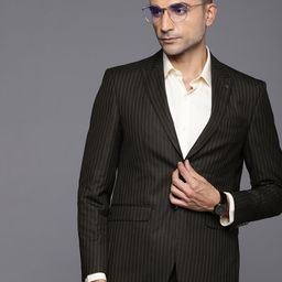Louis Philippe Striped Single Breasted Slim Fit Formal Blazer-image-14