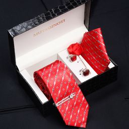 MUTAQINOTI Men Silk Blend Necktie Accessory Gift Set-image-93