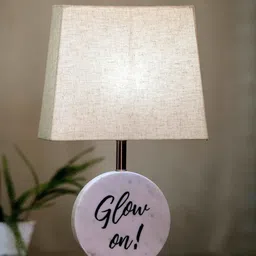 POSH-N-PLUSH Unisex Beige Glow On Marble Bedside Standard Table Lamp-image-82