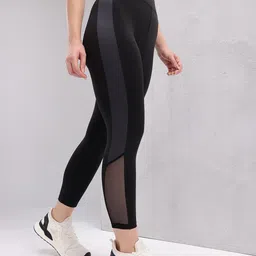 HRX by Hrithik Roshan Women Rapid-Dry Training Tights With Side Striped Detail-16