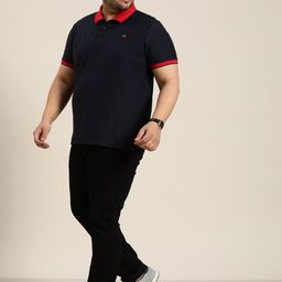 Sztori Striped Polo Collar Indigo T-shirt-image-21