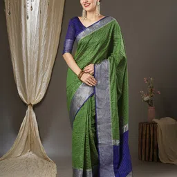 KALINI Checked Woven Design Taant Saree-picture-54