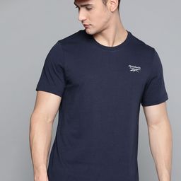 Reebok Men Navy Blue Classic Pure Cotton Solid Training T-Shirt-image-45