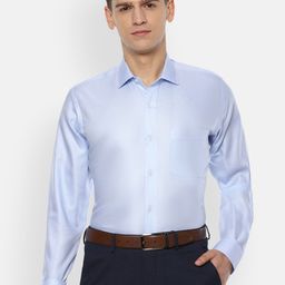 Van Heusen Men Blue Regular Fit Self Design Formal Shirt-image-55