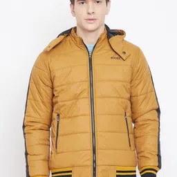 Adobe Men Mustard Yellow Solid Lightweight Puffer Jacket-image-38