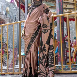 Mitera Floral Block Print Saree-picture-2