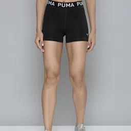 Puma Women Strong Brand Logo Printed Skinny Fit High-Rise Drycell 3" Training Short Tights-image-29