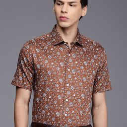 Louis Philippe Slim Fit Floral Printed Pure Cotton Formal Shirt-image-41