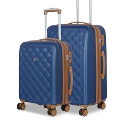 IT luggage Set Of 2 Navy Blue Poseidon 360-Degree Rotation Hard-Sided Trolley Suitcases-8