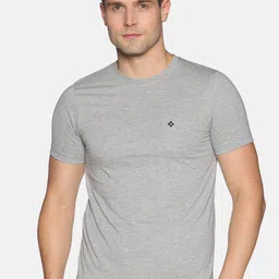 Dollar Men Grey Melange Solid Round Neck T-shirt-picture-48
