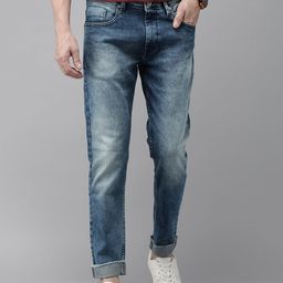 BEAT LONDON by PEPE JEANS Men Blue Bolton Chinox Skinny Fit Heavy Fade Acid Wash Jeans-image-38