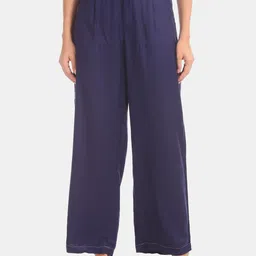 U.S. Polo Assn. Women Blue Regular Fit Solid Trousers-picture-21