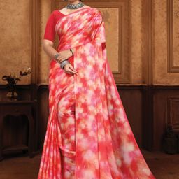 Mitera Floral Satin Saree-image-79