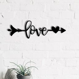 eCraftIndia Black Love Arrow Through Heart Valentine Theme Wall Hanging Decor-38