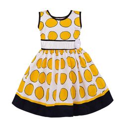Wish Karo Girls Yellow & White Fit and Flare Dress-picture-9